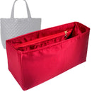 Organizer for [Large Metro Tote, MZ Wallace] Tote Purse Bag Insert Liner Shaper (Silk, Full-width Zip and Open Pocket)