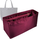 Organizer for [Small Metro Tote, MZ Wallace] Tote Purse Bag Insert Liner Shaper (Silk, Full-width Zip and Open Pocket)
