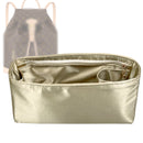 Organizer for [Montsouris PM (Small), LV] Tote Purse Bag Insert Liner Shaper (Silk, Full-width Zip and Open Pocket)