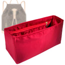 Organizer for [Montsouris GM (Large), LV] Tote Purse Bag Insert Liner Shaper (Silk, Full-width Zip and Open Pocket)