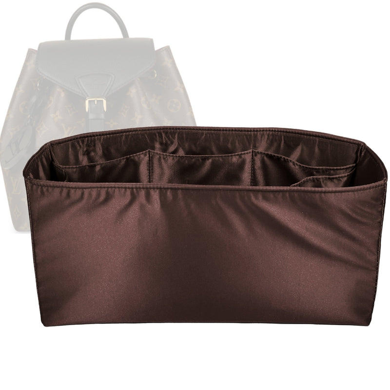 Organizer for [Montsouris BB, LV] Tote Purse Bag Insert Liner Shaper (Silk, Full-width Zip and Open Pocket)