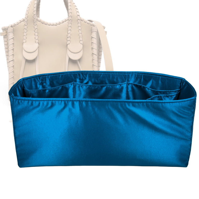 Organizer for [Small Mony Tote Bag, Chloe] Tote Purse Bag Insert Liner Shaper (Silk, Full-width Zip and Open Pocket)