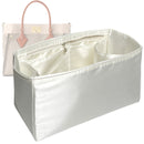 Organizer for [On My Side MM (Medium), LV] Tote Purse Bag Insert Liner Shaper (Silk, Full-width Zip and Open Pocket)