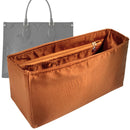 Organizer for [OnTheGo PM (Small), LV] Tote Purse Bag Insert Liner Shaper (Silk, Full-width Zip and Open Pocket)