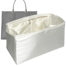 Organizer for [OnTheGo MM (Medium) Crochet, LV] Tote Purse Bag Insert Liner Shaper (Silk, Full-width Zip and Open Pocket)