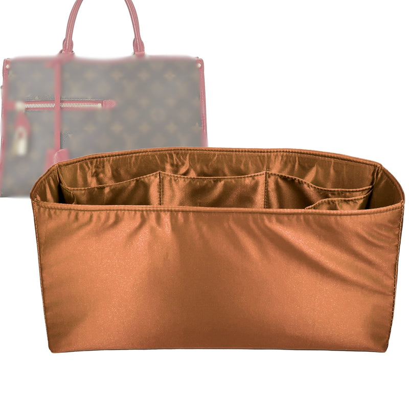 Organizer for [Popincourt MM (Medium), LV] Tote Purse Bag Insert Liner Shaper (Silk, Full-width Zip and Open Pocket)