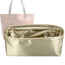 Organizer for [Classic Tote Medium, Portland Leather Goods] Tote Purse Bag Insert Liner Shaper (Silk, Full-width Zip and Open Pocket)
