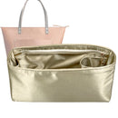 Organizer for [Zipper Tote Oversized, Portland Leather Goods] Tote Purse Bag Insert Liner Shaper (Silk, Full-width Zip and Open Pocket)