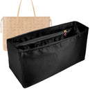 Organizer for [Reversible Liz Small, MCM] Tote Purse Bag Insert Liner Shaper (Silk, Full-width Zip and Open Pocket)