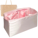 Organizer for [Reversible Liz Medium, MCM] Tote Purse Bag Insert Liner Shaper (Silk, Full-width Zip and Open Pocket)