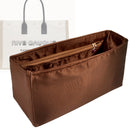 Organizer for [Rive Gauche Large, Saint Laurent (YSL)] Tote Purse Bag Insert Liner Shaper (Silk, Full-width Zip and Open Pocket)