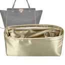 Organizer for [Rockstud Medium, Valentino] Tote Purse Bag Insert Liner Shaper (Silk, Full-width Zip and Open Pocket)
