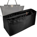 Organizer for [Rockstud Large, Valentino] Tote Purse Bag Insert Liner Shaper (Silk, Full-width Zip and Open Pocket)