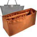 Organizer for [Rockstud Calfskin, Valentino] Tote Purse Bag Insert Liner Shaper (Silk, Full-width Zip and Open Pocket)