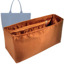 Organizer for [The Bucket Bag, Rothys] Tote Purse Bag Insert Liner Shaper (Silk, Full-width Zip and Open Pocket)