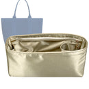 Organizer for [The Classic Tote, Rothys] Tote Purse Bag Insert Liner Shaper (Silk, Full-width Zip and Open Pocket)