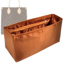 Organizer for [Sac Plat 24H, LV] Tote Purse Bag Insert Liner Shaper (Silk, Full-width Zip and Open Pocket)