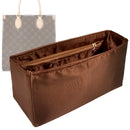 Organizer for [Sac Plat PM (Small), LV] Tote Purse Bag Insert Liner Shaper (Silk, Full-width Zip and Open Pocket)