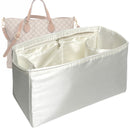 Organizer for [Soft GG Blooms, Gucci] Tote Purse Bag Insert Liner Shaper (Silk, Full-width Zip and Open Pocket)