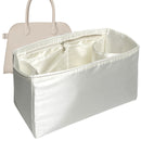 Organizer for [Soft Margaux 15 Bag in Leather, The Row] Tote Purse Bag Insert Liner Shaper (Silk, Full-width Zip and Open Pocket)