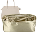Organizer for [Soft Margaux 17 Bag in Leather, The Row] Tote Purse Bag Insert Liner Shaper (Silk, Full-width Zip and Open Pocket)