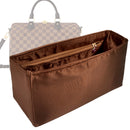 Organizer for [Speedy 30, LV] Tote Purse Bag Insert Liner Shaper (Silk, Full-width Zip and Open Pocket)