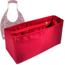 Organizer for [Medium Squeeze bag, Loewe] Tote Purse Bag Insert Liner Shaper (Silk, Full-width Zip and Open Pocket)