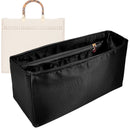 Organizer for [Sunshine Small, Fendi] Tote Purse Bag Insert Liner Shaper (Silk, Full-width Zip and Open Pocket)