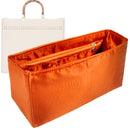 Organizer for [Sunshine Mini, Fendi] Tote Purse Bag Insert Liner Shaper (Silk, Full-width Zip and Open Pocket)