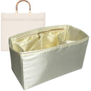 Organizer for [Sunshine Large, Fendi] Tote Purse Bag Insert Liner Shaper (Silk, Full-width Zip and Open Pocket)