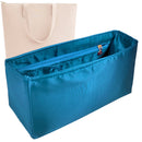 Organizer for [Tall Structured Leather Tote, Cuyana] Tote Purse Bag Insert Liner Shaper (Silk, Full-width Zip and Open Pocket)