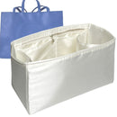 Organizer for [Large Shopping Bag, Telfar] Tote Purse Bag Insert Liner Shaper (Silk, Full-width Zip and Open Pocket)