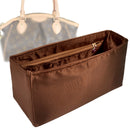 Organizer for [Tivoli GM (Large), LV] Tote Purse Bag Insert Liner Shaper (Silk, Full-width Zip and Open Pocket)