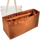 Organizer for [Totally GM (Large), LV] Tote Purse Bag Insert Liner Shaper (Silk, Full-width Zip and Open Pocket)