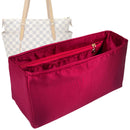 Organizer for [Totally MM (Medium), LV] Tote Purse Bag Insert Liner Shaper (Silk, Full-width Zip and Open Pocket)
