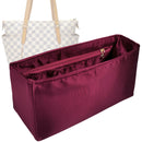 Organizer for [Totally PM (Small), LV] Tote Purse Bag Insert Liner Shaper (Silk, Full-width Zip and Open Pocket)