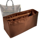 Organizer for [Tournella PM (Small), LV] Tote Purse Bag Insert Liner Shaper (Silk, Full-width Zip and Open Pocket)