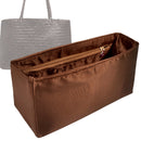 Organizer for [East-West Transport Tote, Madewell] Tote Purse Bag Insert Liner Shaper (Silk, Full-width Zip and Open Pocket)