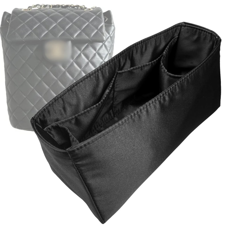 Organizer for [Urban Spirit Backpack Small 20.5cm, Chanel] Tote Purse Bag Insert Liner Shaper (Silk, Full-width Zip and Open Pocket)