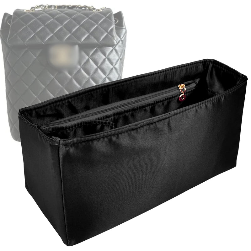 Organizer for [Urban Spirit Backpack Small 20.5cm, Chanel] Tote Purse Bag Insert Liner Shaper (Silk, Full-width Zip and Open Pocket)
