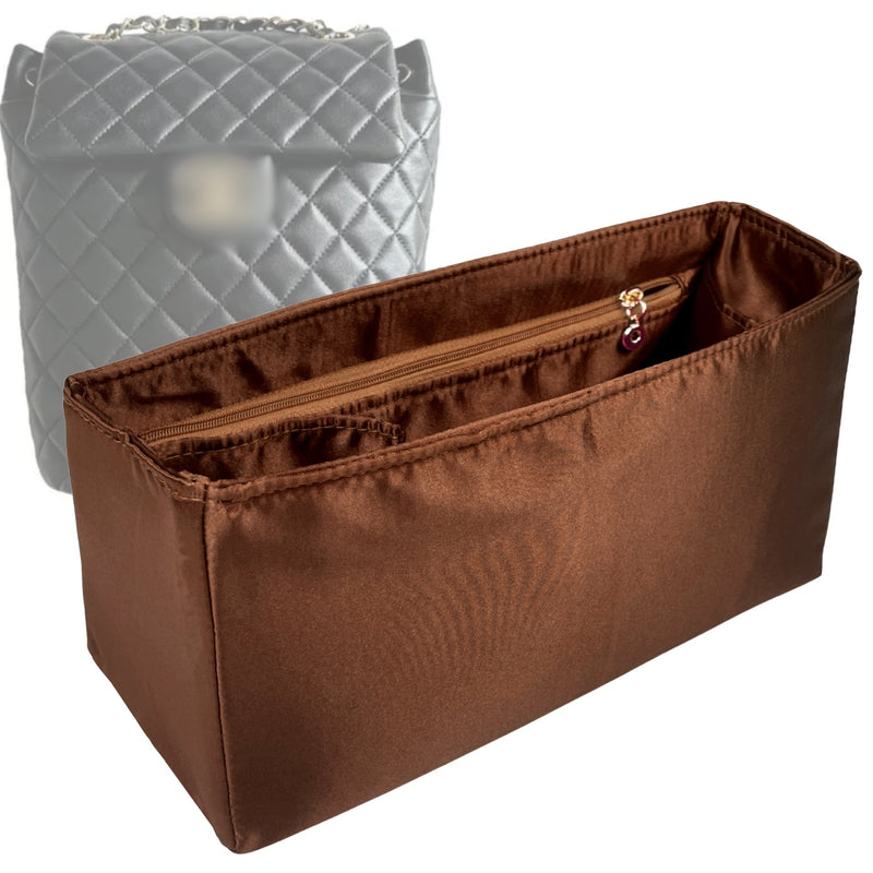Organizer for [Urban Spirit Backpack Large 25cm, Chanel] Tote Purse Bag Insert Liner Shaper (Silk, Full-width Zip and Open Pocket)