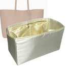 Organizer for [Shopping, Saint Laurent (YSL)] Tote Purse Bag Insert Liner Shaper (Silk, Full-width Zip and Open Pocket)