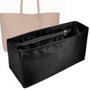 Organizer for [East-West Shopping Tote, Saint Laurent (YSL)] Tote Purse Bag Insert Liner Shaper (Silk, Full-width Zip and Open Pocket)
