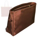 Organizer for [Medium FLAT SHOPPER IN Triomphe Canvas, Celine] Tote Purse Bag Insert Organiser Liner Shaper (Silk, Slim with Zip Pocket)