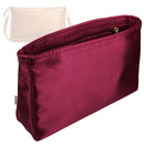 Organizer for [Poppy Purse Classic, Portland Leather Goods] Tote Purse Bag Insert Organiser Liner Shaper (Silk, Slim with Zip Pocket)