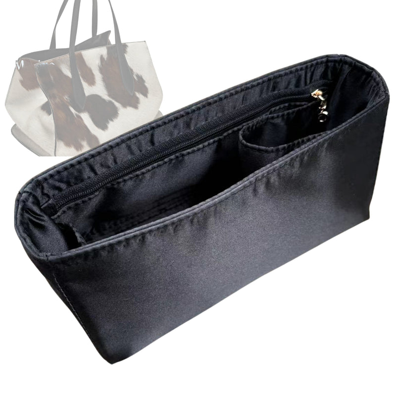 Organizer for [Animal print hair-on leather maxi tote bag, Massimo Dutti] Tote Purse Bag Insert Organiser Liner Shaper (Silk, Trapezoid Taper Shape)