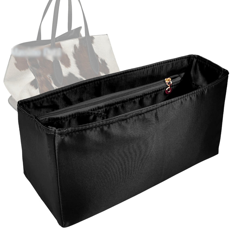 Organizer for [Animal print hair-on leather maxi tote bag, Massimo Dutti] Tote Purse Bag Insert Organiser Liner Shaper (Silk, Trapezoid Taper Shape)
