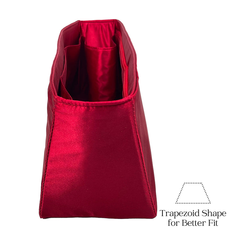 Organizer for [Mini Everyday Cabas, Mansur Gavriel] Bag Insert (Silk, Trapezoid Shape with Zip Pocket)