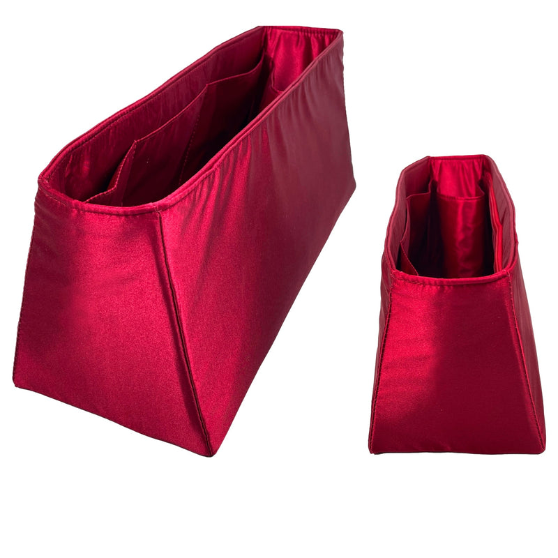 Organizer for [Large Flamenco Purse, Loewe] Bag Insert (Silk, Trapezoid Shape with Zip Pocket)