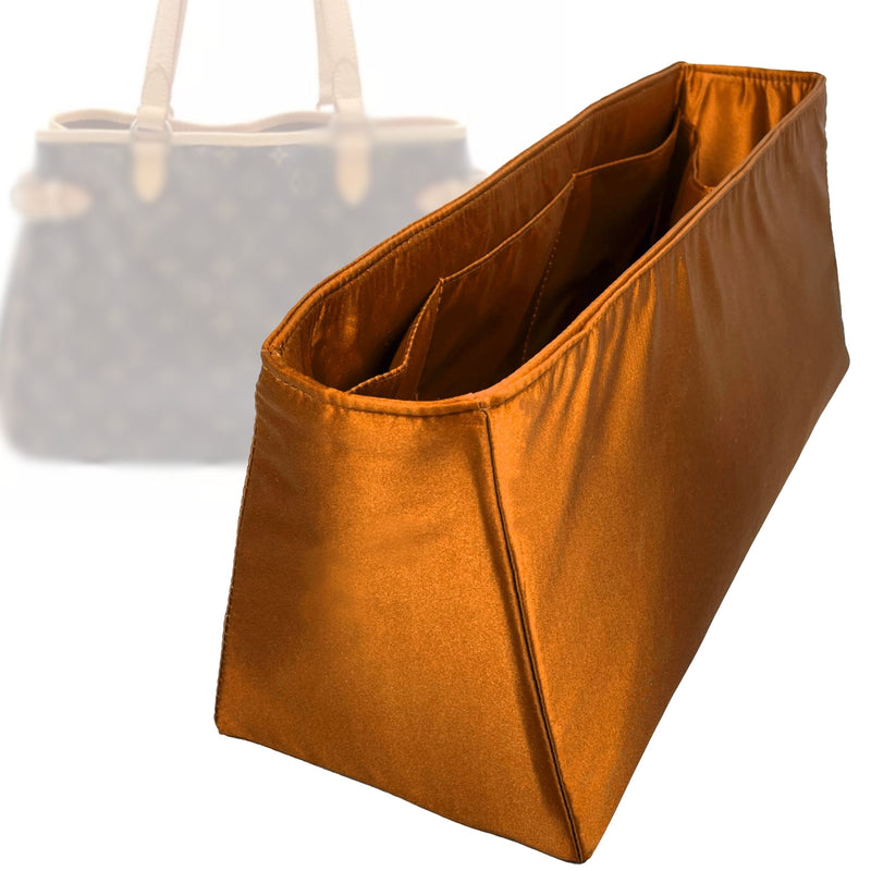 Organizer for [Batignolles Horizontal, LV] Tote Purse Bag Insert Liner Shaper (Silk, Trapezoid Shape with Zip Pocket)